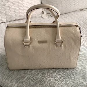 Kate Spade off white cream embossed handbag